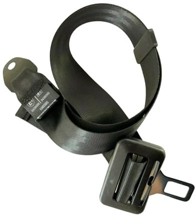 ACC Parts Sicherheitsgurt-Zunge mit verstellbarem Gurtband (bis zu 125 cm) – Ersatz für Rollstühle und Elektromobil – 21 mm Edelstahl, E & E gekennzeichnet Auto-Grade Qualität