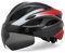 Rarapop Bike Helmet, CPSC/CE Certified Bike Helmet for Adult Men & Women, Adjustable Cycling Helmet with Magnetic Goggles & LED Back Light (Black Red)