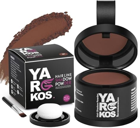 Yargkos Unsichtbares Ansatzpuder, Frauen Wasserfestes Concealer zur Haarverdichtung, Soforteffekt Haaransatz Puder, Männer Haar Abdecken zum Ansatz kaschieren Kahle Graue Dünne Stellen, 7-Rot Braun