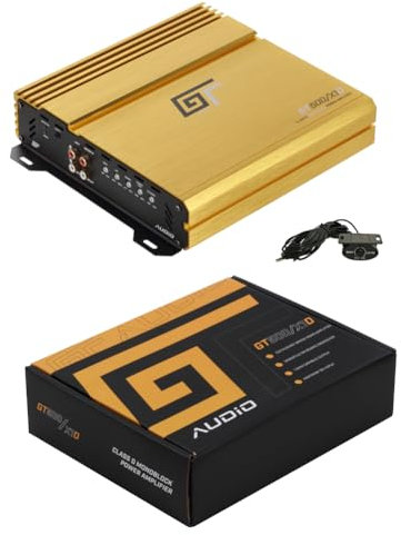 Kit Set para Bass Face GT Audio GT500/X1D 1 Amplificador 1 Canal Mono, Clase D, 1 x 500 vatios rms a 1 ohmio, con Ecualizador Boost 0/+12 db, para subwoofer, Coche, 1 Pieza + Accesorios Gratis