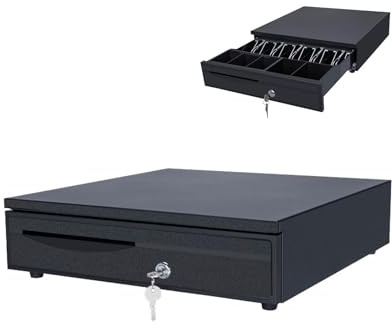 Vttui Cash Register Drawer For Point Of Sale System 5 Bill,5 Coin, Cash Tray With Lock Black Cash Drawers(15.95 * 16.54 * 4.53in)