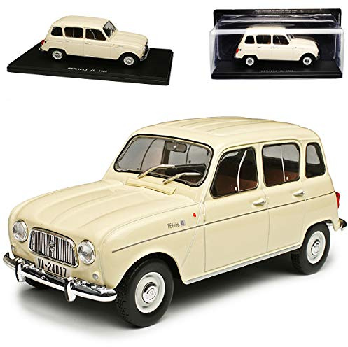 alles-meine.de GmbH Renautl R4 4L 5 Türer Beige 1961-1992 mit Sockel 1/24 Modellcarsonline Modell Auto mit individiuellem Wunschkennzeichen