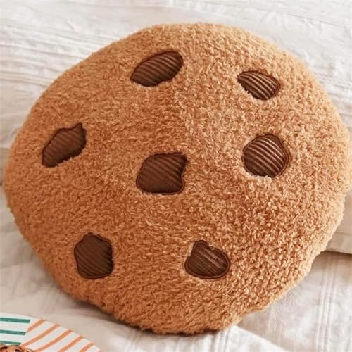 Gwezmxs Plüschkissen, Keksförmiges Süße Kissen Rund Sofakissen, Lustige Dekokissen für Boden Sofa Schlafzimmer Cookie Cushion - 25x25cm