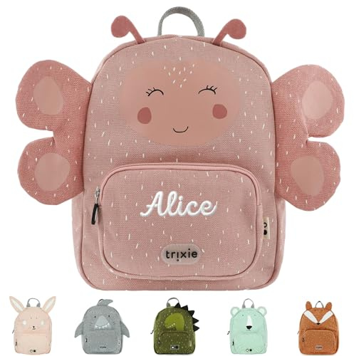 upstitch studio Trixie Kinderrucksack mit Namen personalisiert bestickt (Schmetterling, Rucksack KLEIN/SMALL)