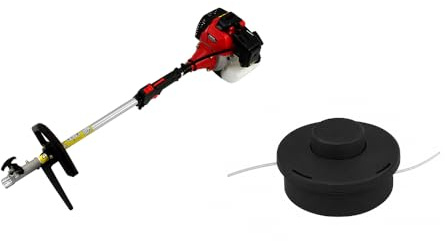 5 in 1 Cordless Garden Multi Tool 52cc Petrol Long Reach Hedge Trimmer Chainsaw Brush Cutter Extension Pole 1.6kW 3HP 9000rpm with Spool Strimmer Bundle