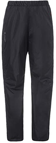 VAUDE Regenhose Damen Fluid Full-Zip Pants II, schwarz - Größe 34, wasserdichte Outdoorhose - Wassersäule 10.000 mm, Fahrradhose atmungsaktiv & Winddicht, 2-Lagen Überhose schnell überziehbar