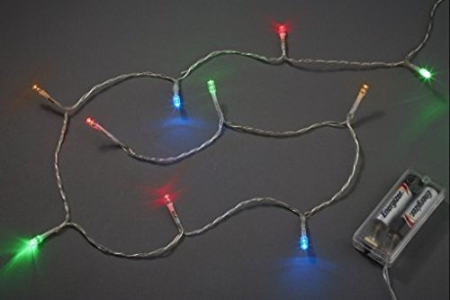 Hobbyfun Mini-Lichterkette mit 10 bunten LED-Lämpchen, Batteriebetrieb