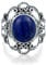 Bling Jewelry Westlicher Schmuck Boho Bali Vintage-Stil Großer Edelstein Filigran Oval Cabochon Rüstung Vollfinger Statement Mondstein Blauer Lapis Ring für Frauen Oxidiertes .925 Sterlingsilber