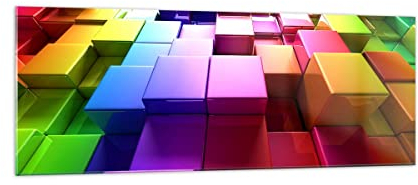 ARTTOR Glasbild 140x50cm Wandbild Glasdruck 3D Abstrakt - 2174