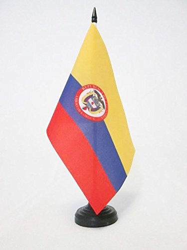 AZ FLAG - Tischflagge Kolumbien Mit Waffen - 21x14 cm - Kolumbianische Tischfahne 14 x 21 Cm - Flaggen