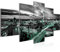 Runa Art - Bilder Berlin Skyline 200 x 100 cm 5 Teilig XXL Wanddekoration Design Schwarz Türkis 004351b