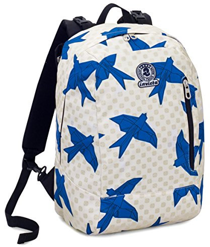 INVICTA RUCKSACK ORIGAMI, Geräumige Schultasche für Teenager, Mädchen & Jungen, 2 wechselbare Muster, für Schule, Sport&Freizeit, Doubleface; blau/mehrfarbig