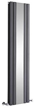 Milano Icon Anthracite Vertical Double Flat Panel Radiator Full Length Mirror - 1600mm x 385mm
