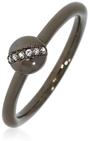 XEN Ring mit 6 Weißtopase ca. 0,04 ct. Black Rhodium 52 (16.6)