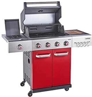 Outback Jupiter 4 Burner Gas BBQ - Red