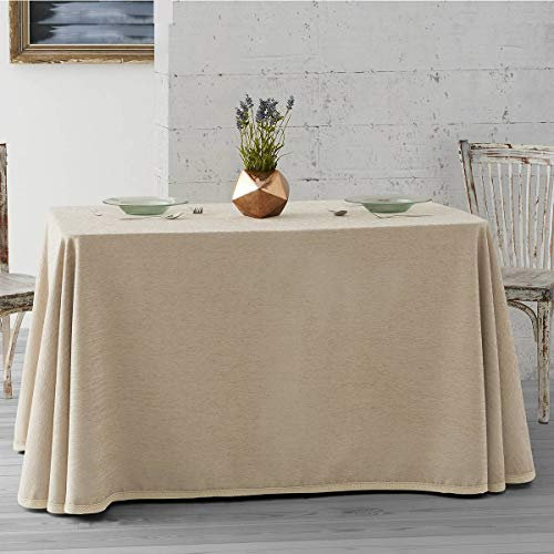 Lanovenanube Ropa o Falda Camilla, Enaguilla Rectangular de Tejido Chenilla, Medida 70x120 cm, Color Marfil. Mantiene el Calor. Aspecto Aterciopelado y Tacto Muy Suave.