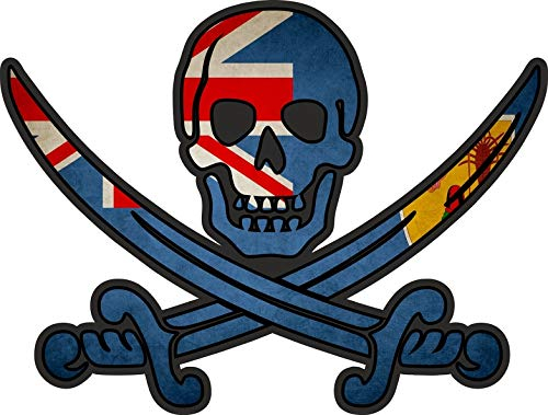 Akachafactory Sticker Aufkleber Pirat Piraten Jack Rackham Flagge TR Turks Caicos Caicosinseln