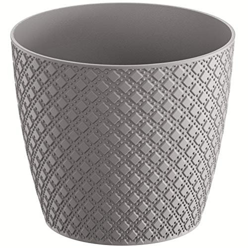 Orient Pot de fleurs 1L en plastique 128x128x112 mm, Gris