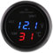 Ymiko Autothermometer Voltmeter Zigarettenanzünder Mit USB-Autoladegerät, 3-Zoll-Dual-LED-Anzeige Digital Voltmeter Thermometer Zigarettenanzünder USB-Autoladegerät PKW(Blau Rot)