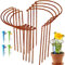 KAZITOO 8 Stück Große 60cm hohe Rostige Bogen-Pflanzenstütze, halbrund Rost-Blumenstütz-Ringkäfig-Rahmen mit 4 selbstbewässernden Spikes, Gartenumrandung für Pfingstrosen, Hortensien(60x30cm)