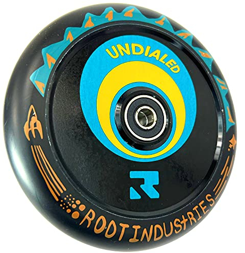 Root Industries Air 110mm Stunt-Scooter Wheel Kinder Roller Ersatzrad Rolle + Fantic26 Sticker (undialed Orange/PU Schwarz)