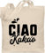 Baumwolltasche - Küche - Ciao Kakao - Unisize - Naturweiß - koch tschau stoffbeutel küchen beuteltasche geschenke aus der jute jutebeutel tragetasche baumwolle große stofftasche tragebeutel