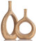 Goldene Keramikvase, hohl, elliptisch, 2er-Set, Boho-Kreis-Vase mit Loch, für Moderne Gold-Tischdekoration, Wohnzimmerdekor, Regal, Mitte des Jahrhunderts, Moderne Hauseingang, dekorative Vase