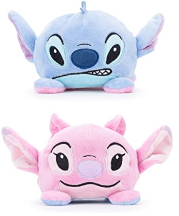 Disney Simba Official Stitch and Angel - Peluche Reversible para niños, Color Azul y Rosa