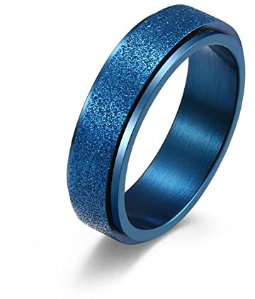 Anti Stress Ring Zum Drehen, Männer Ring Titan Anxiety Blau Siebenfarbiger Perlensand 45 (14.3) Schmuck Spinner Geschenk