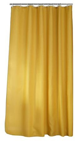 Douceur d'Intérieur, Jacquard Quarz Duschvorhang mit Haken 180 x 200 cm Ocker