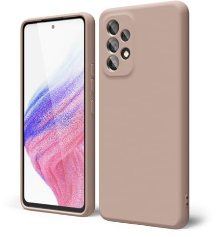 oakxco for Samsung Galaxy A53 5G Case Silicone, Thin Slim Grip Soft Rubber Gel Protective Phone Case for Women, Matte Plain Solid Color Aesthetic Cute Girly Case with Camera Cover, Brown Fall