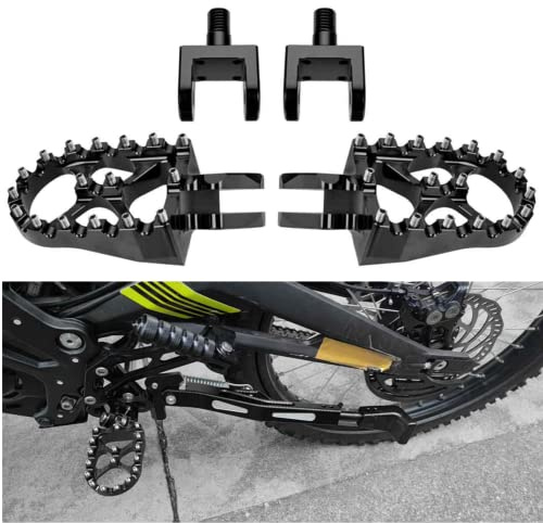 CTDOESO Motorrad Fußrasten, CNC Dirt Bike Fußrasten Fußrasten Fußpedale Fußbrett Bodenplatte Halterung für Sur Ron S/X Light Bee für Segway X260 X160 (Schwarz)