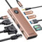Docking Station, ORICO USB C Hub Monitor Dual, 10 en 1 Tipo C Adaptador multipuerto con HDMI 4K, VGA, 3 Puerto USB, PD 100W, SD & TF, Audio de 3.5 mm, Gigabit Ethernet, para Windows Mac, Rosa