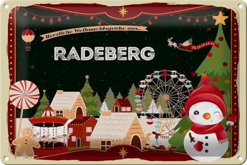 Femer Blechschild Weihnachten Grüße RADEBERG 30x20cm