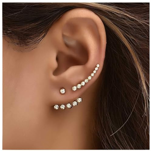 Cimenexe Böhmische Kristall Ohr Jacke Ohrringe Kristall Bergsteiger Ohrstecker Ohrringe Silber Strass Ohrringe Cz Ohrstecker Ohrringe Vorne Zurück Zwei Möglichkeiten Ohrringe Set Schmuck Für Frauen