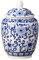 LOVIVER Pot de Gingembre en céramique Vase Ornements Chinois Artisanat Cadeau Mandarin Bocaux en Porcelaine Pot de Gingembre Asiatique pour la Maison Mariages, Fleur Bleue