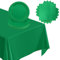 37P Dark Green Tableware Party Set,Solid Green Paper Dinnerset,Napkins Paper, Plates and Table Cloth Tablecover for Christmas,Irish Clover St. Patrick's Day,Kid Forest Party Table Decorations