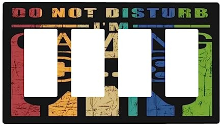 Game Videos Gaming Playing 4 Gang Quad Rocker Light Switch Cover Plate Decorative Electric Faceplate Switchplate Living Room Bedroom Decorate Jumbo Screwless