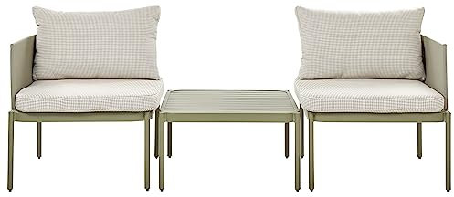 Lounge-Set mit Couchtisch grün Aluminium modulares 2-Sitzer Sofa-Set Terracina