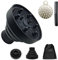 Diffuseur universel pour cheveux, diffuseur de cheveux bouclés en silicone adaptable à sèche-cheveux avec diamètre 4-5 cm, portable, pliable, livré avec sac, brosse pour shampoing et peigne (Noir)