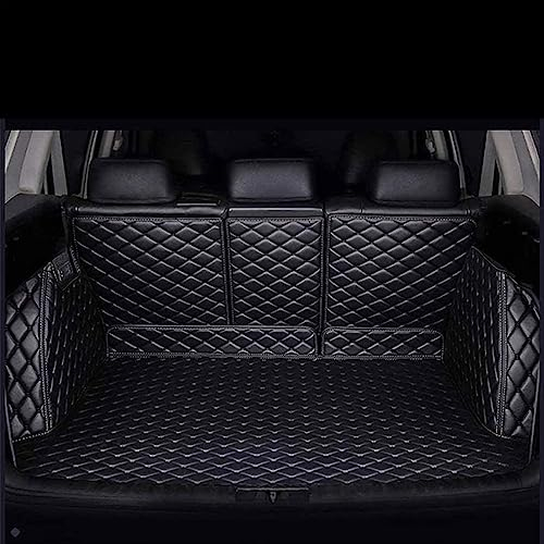 SAANTE Auto Leder Kofferraummatte Für Volvo XC60 2018-2023, Vollabdeckung Kofferraumteppiche Innenmatte Wasserdichtes Kofferraum Schutzmatte ZubehöR,D/Black