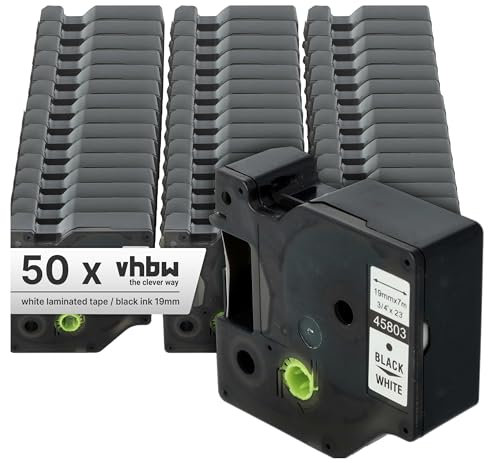 vhbw 50x Schriftband-Kassette kompatibel mit Dymo LabelMaker PC2