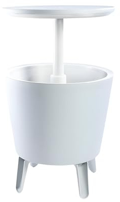 Mondo Viro Eiswürfelbehälter aus Kunstharz Ice Bar mit erhöhter Tischplatte 49,5 x 49,5 cm 84,5 cm (weiß)