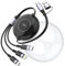 100W 3in1 Multi Charging Cable Retractable USB C Universal iPhone Charging Cable for Travel Fast Charger Type C 100W+27W Lightning+Micro USB Charging Cord for iPhone 15,14,Samsung,Pad, Kindle-Black