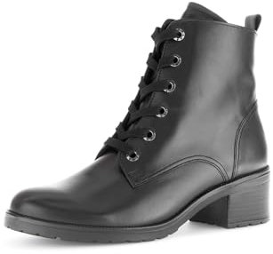Gabor Damen Schnürstiefeletten, Frauen Stiefeletten,Moderate Mehrweite (G),uebergangsschuhe,uebergangsstiefel,schwarz (Micro),40.5 EU / 7 UK
