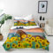 ANHOPE Pferd & Gelbe Sonnenblume Bettwäsche Set 3 Teilig Bettbezug 155x220 cm + 2 Kissenbezug 80x80 cm Weich Microfaser Bettbezüge Set mit Reißverschluss Ganzjahres Bettdeckenbezug Set