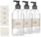 Oputec 3 x 500ml Seifenspender aus Kunststoff + Etiketten: Shampoo Flaschen zum Befüllen als Duschgel Spender, Pumpspender, Pumpflasche - Behälter zum Befüllen für Küche Badezimmer