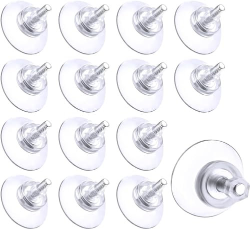 TNSLAND Ventosa con rosca, 15 piezas Ventosa PVC fuerte M5 x 13mm, ventosas con rosca 33mm, ventosa pequeña con tuerca moleteada (M5), ventosas para ventanas, decoración, superficie lisa