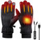 LYtech USB Beheizte Handschuhe Damen Herren Winterhandschuhe Touchscreen Handschuhe Vollfinger Beheizbare Handschuhe mit 3 Einstellbare Temperatur Elektrische erhitzte Handschuhe als Wintergeschenk