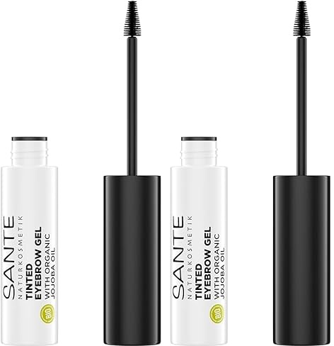 SANTE Naturkosmetik Clear Eyebrow Gel 01 Clear, veganes Augenbrauengel mit Bio-Jojobaöl für natürlich gepflegte und definierte Augenbrauen, 3,5ml (Packung mit 2)